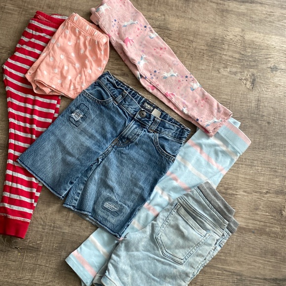 Girls 4T Bottoms bundle 3 pants 3 shorts - Picture 1 of 11